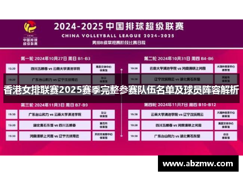 香港女排联赛2025赛季完整参赛队伍名单及球员阵容解析